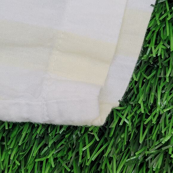 Vintage 90s GUESS Stripes Button Shirt Womens L 21x29 White Yellow - Picture 10 of 13